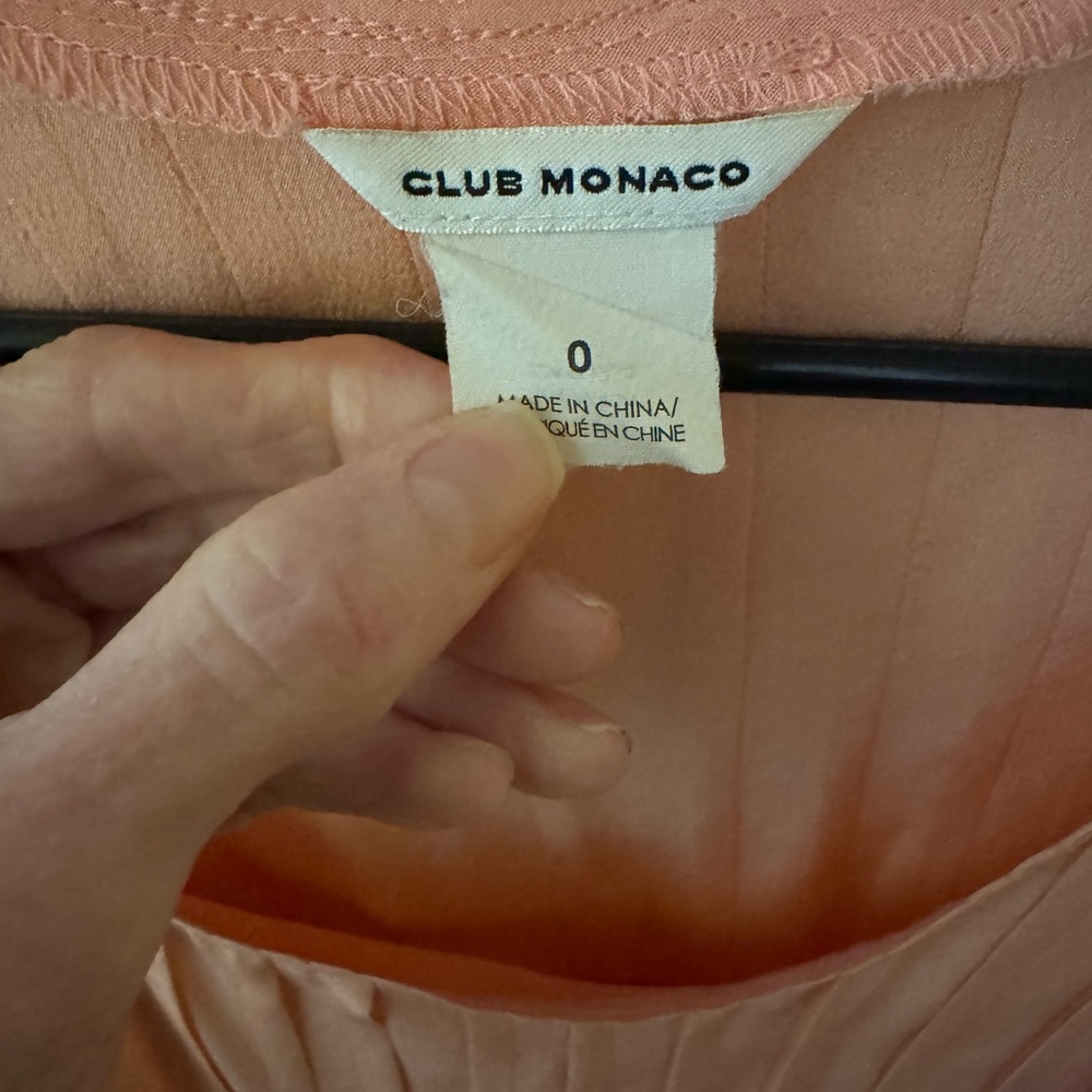 Club Monaco Pleated Peach Sleeveless Dress - Picture 9 of 11